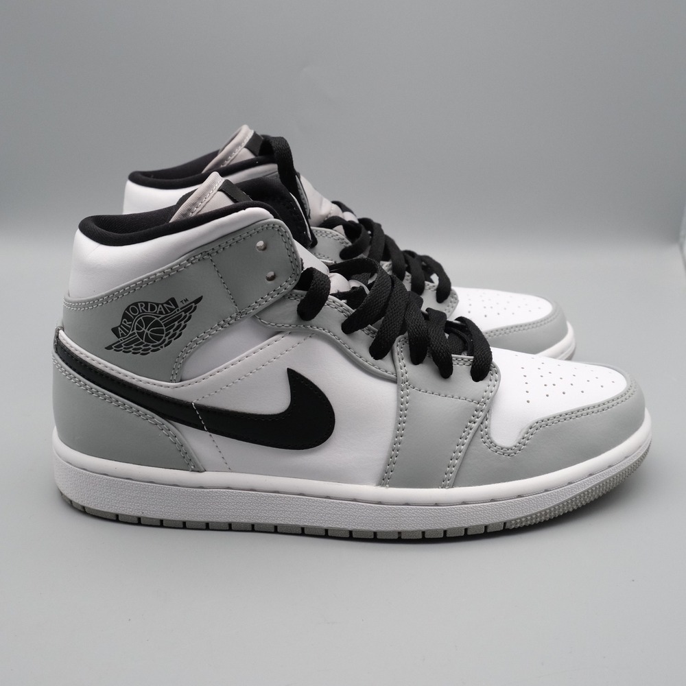 Jordan 1 Mid Mens Grey White Black 554724-092 Streetwear 7.5 Sneaker - Picture 11 of 11